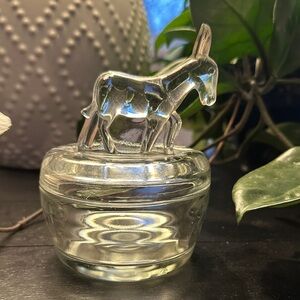 Vintage Jeannette Glass Donkey Jar - Trinket Dish